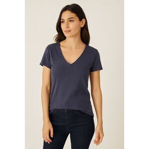 Michael Stars Navy Blue V-Neck Cotton T-Shirt – Size XS (New With Tag)